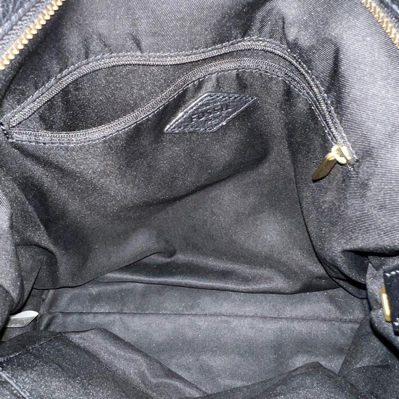 Fossil black printed hobo bag leather canvas - Picture 2 of 13